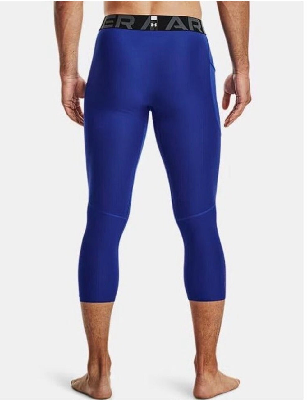 Malla de entrenamiento licra Under Armour 🏋🏽 Pro Dri-FIT 3/4 para hombre en Color azul y cintura negro Talla L