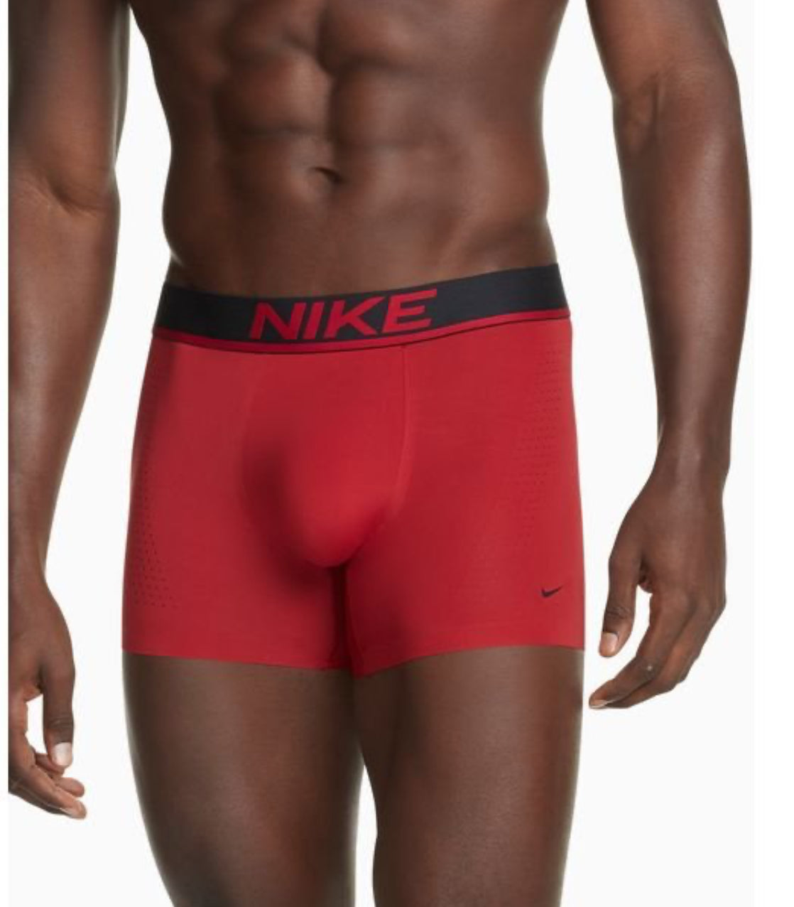 Calzoncillo tipo Boxer Nike Elite Micro - Tela dry-fit en color rojo y diseño de logo en negro Talla XL