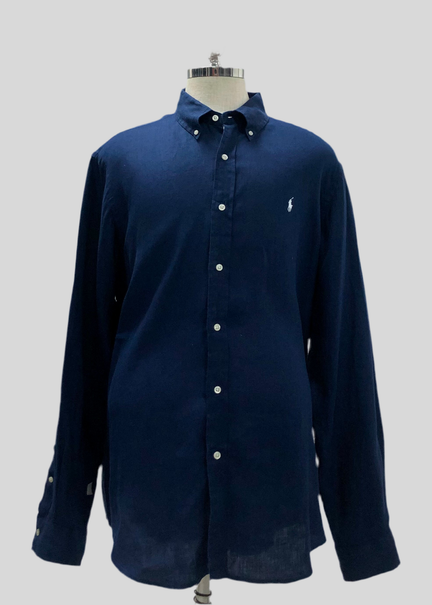 Camisa Polo Ralph Lauren 🏇🏼 de Lino en color azul navy Talla XXL Entalle Regular