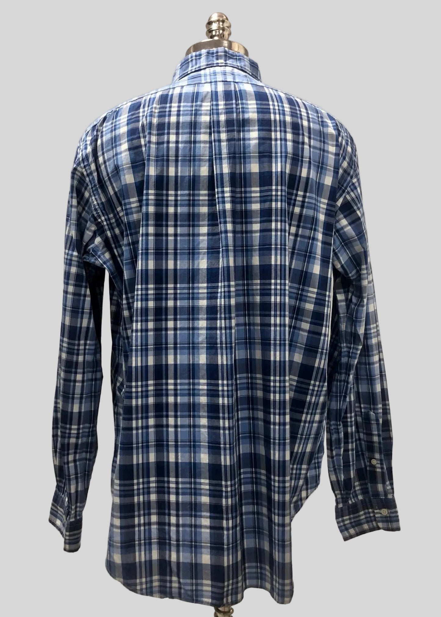 Camisa de botones Polo Ralph Lauren 🏇🏼 de cuadros celeste, azul y blanco Talla XL Entalle Clásico