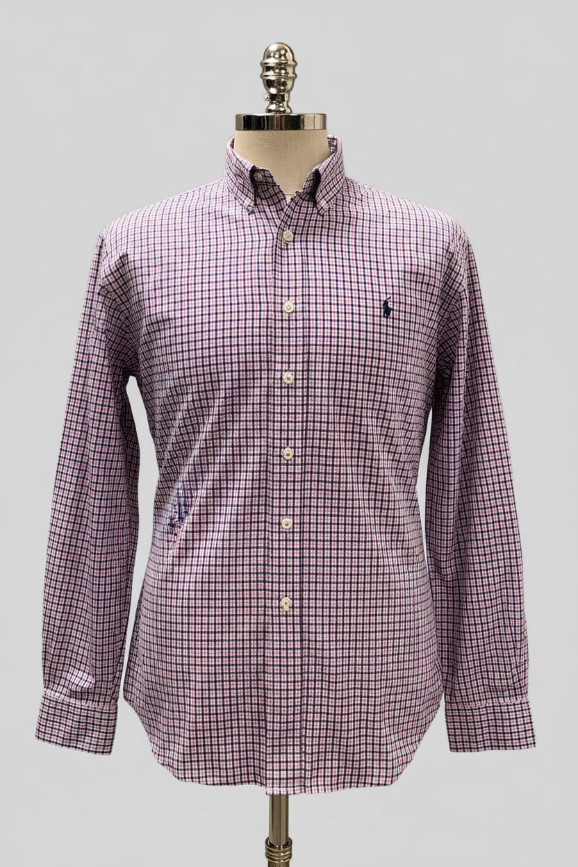 Camisa de botones Polo Ralph Lauren 🏇🏼 color blanco de cuadros rosado y azul Talla XL Entalle Regular (ver descripción)