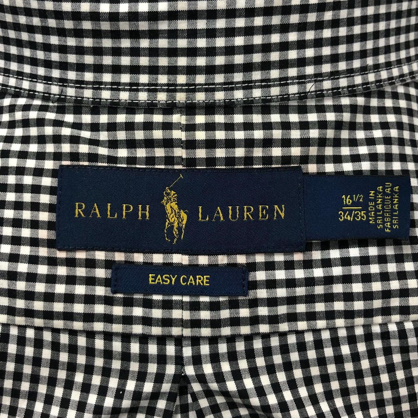 Camisa Polo Ralph Lauren 🏇🏼 con patron de cuadros negro y blanco Talla L Entalle Regular