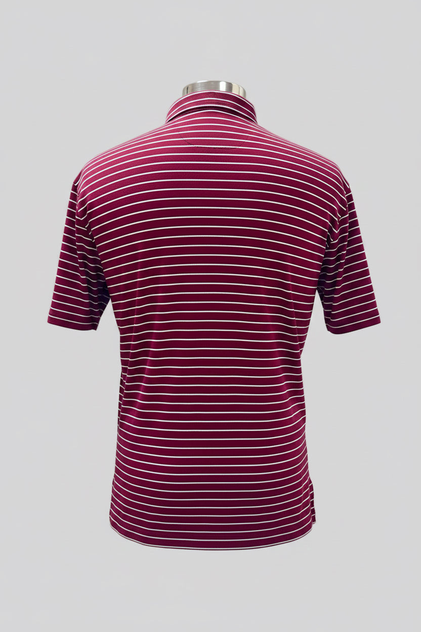 Camiseta Polo Ralph Lauren 🏇🏼 color rojo oscuro con rayas color negro y blanco Talla L Entalle Regular