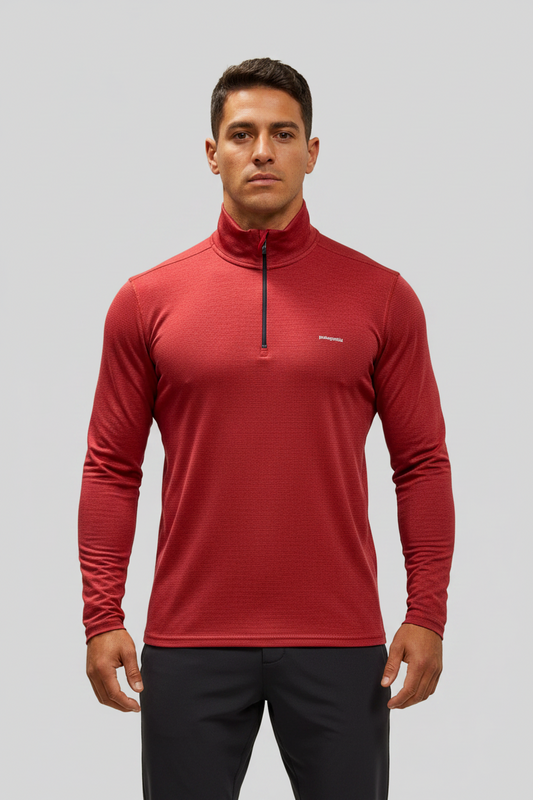 Sueter Jersey Quarter Zip Patagonia ⛰️ color naranja rojizo Talla M