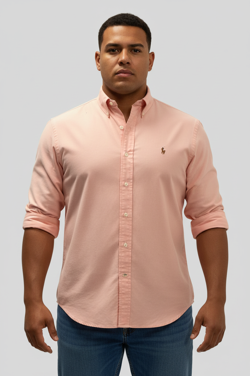 Camisa de botones Polo Ralph Lauren 🏇🏼 Oxford en color salmon Talla XL Entalle Regular