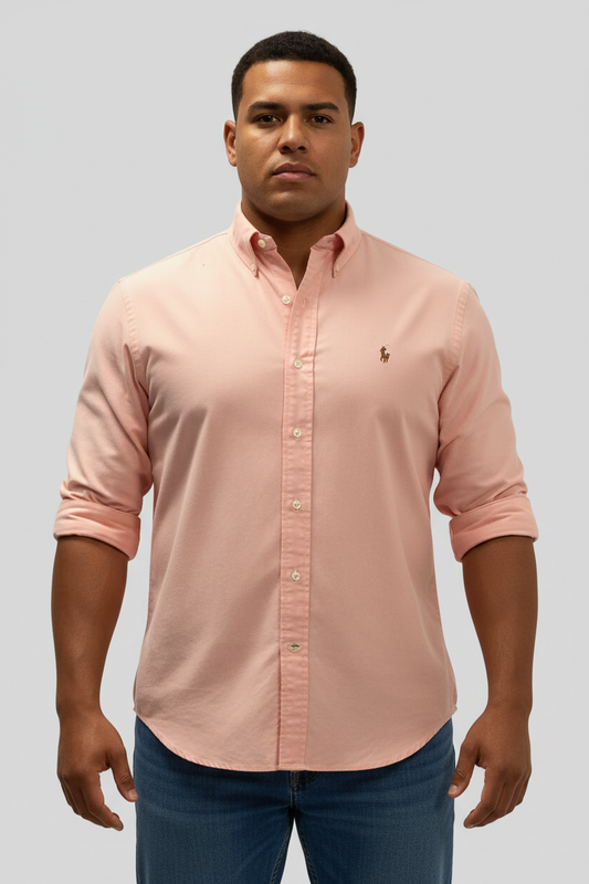 Camisa de botones Polo Ralph Lauren 🏇🏼 Oxford en color salmon Talla XL Entalle Regular