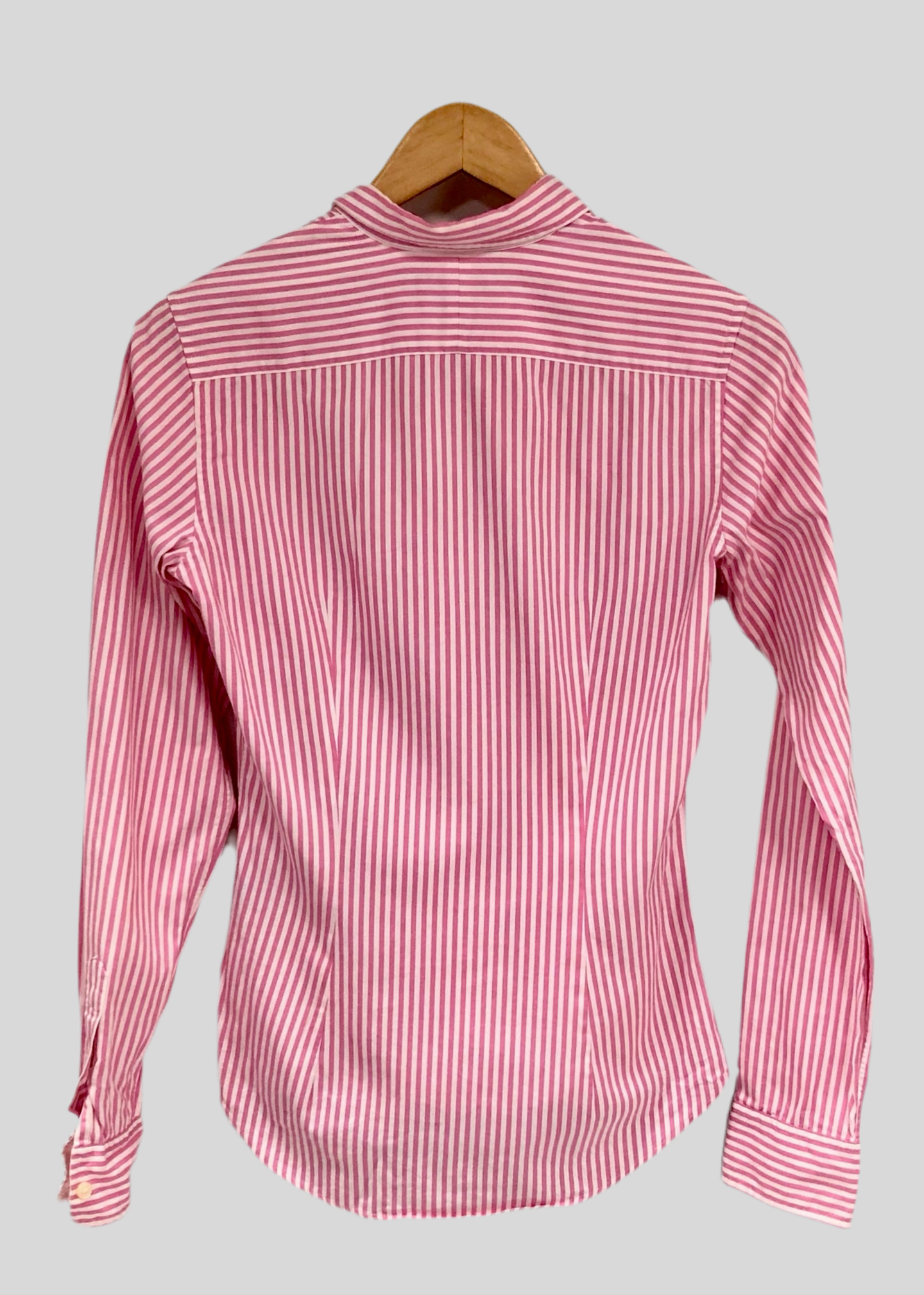 Camisa de mujer Polo Ralph Lauren 🏇🏼 con patrón de rayas en rosado y blanco Talla XS (2) Entalle Regular