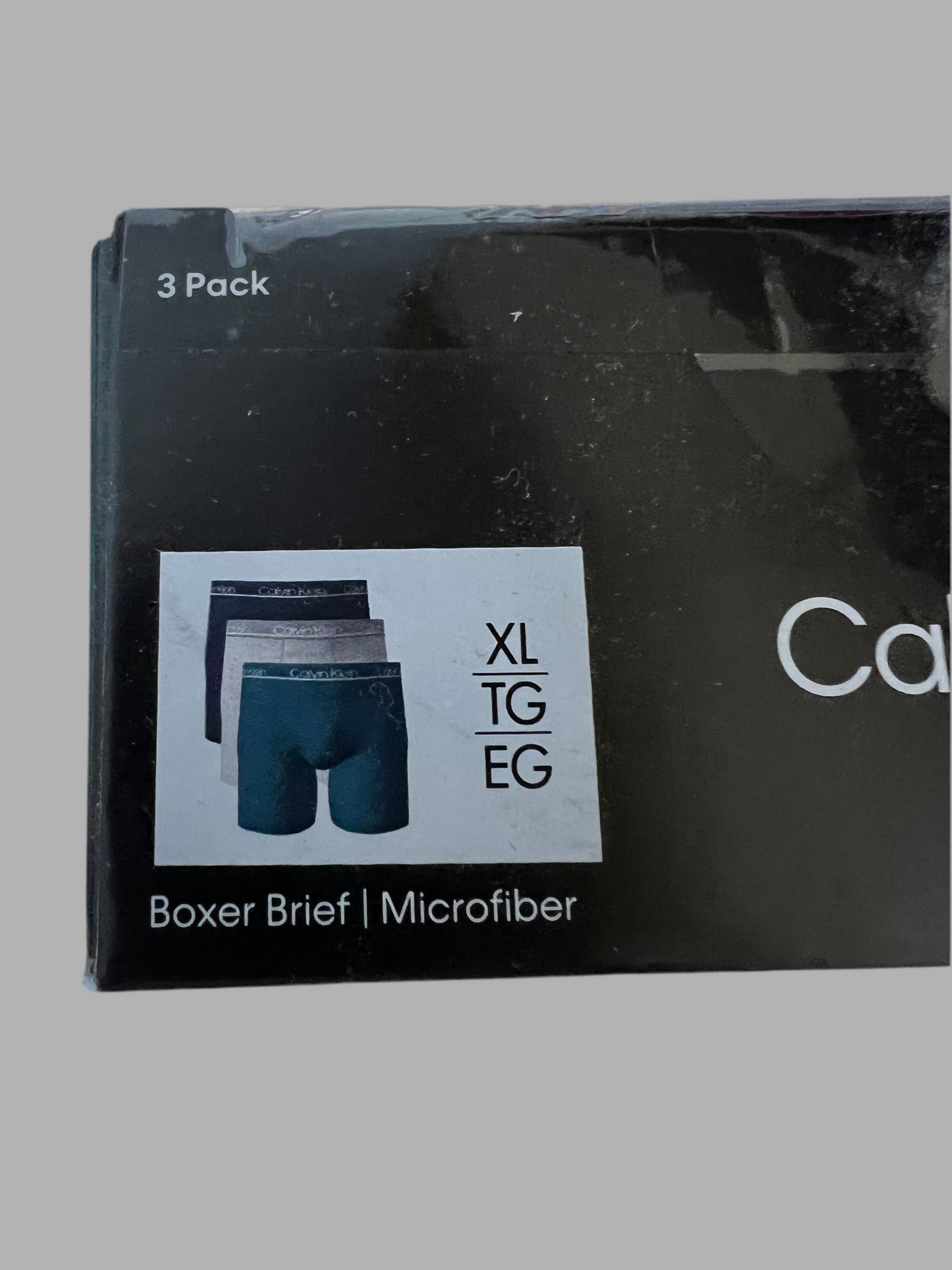 Paquete de 3 Calzoncillos tipo Boxer Calvin Klein de Microfibra - Tela ligera en Talla XL