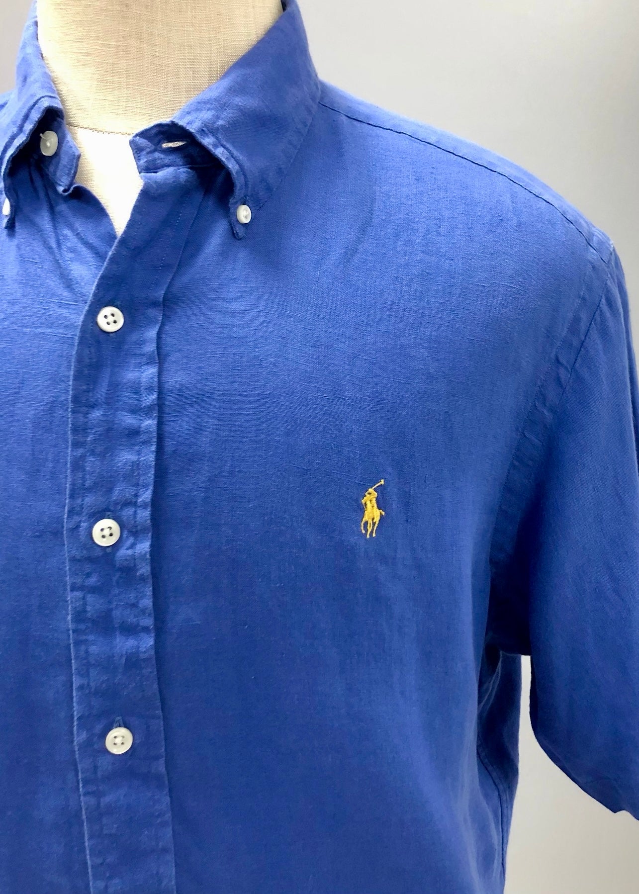 Camisa de botones Polo Ralph Lauren 🏇🏼 de Lino en color azul Talla L Entalle Clásico
