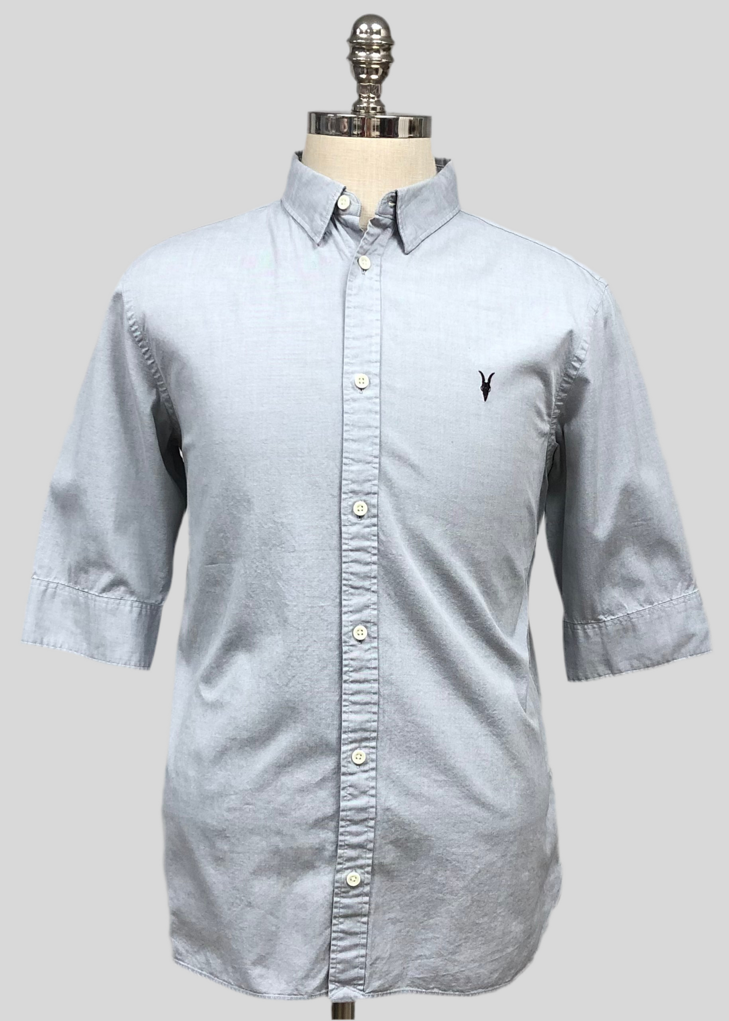 Camisa de botones Allsaints 🦌 color gris Talla M Entalle Regular