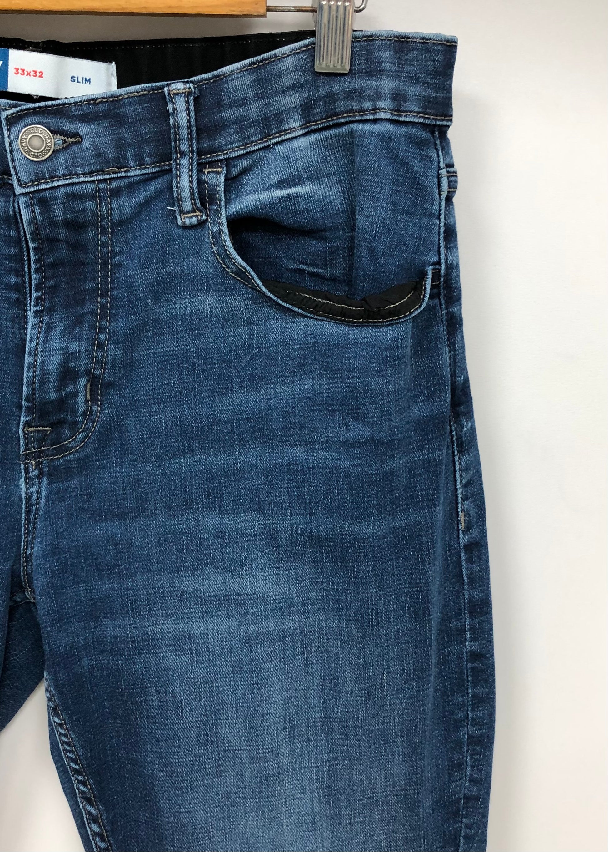 Pantalon jeans Old Navy 🇺🇸 color azul oscuro Talla 33x32 Corte