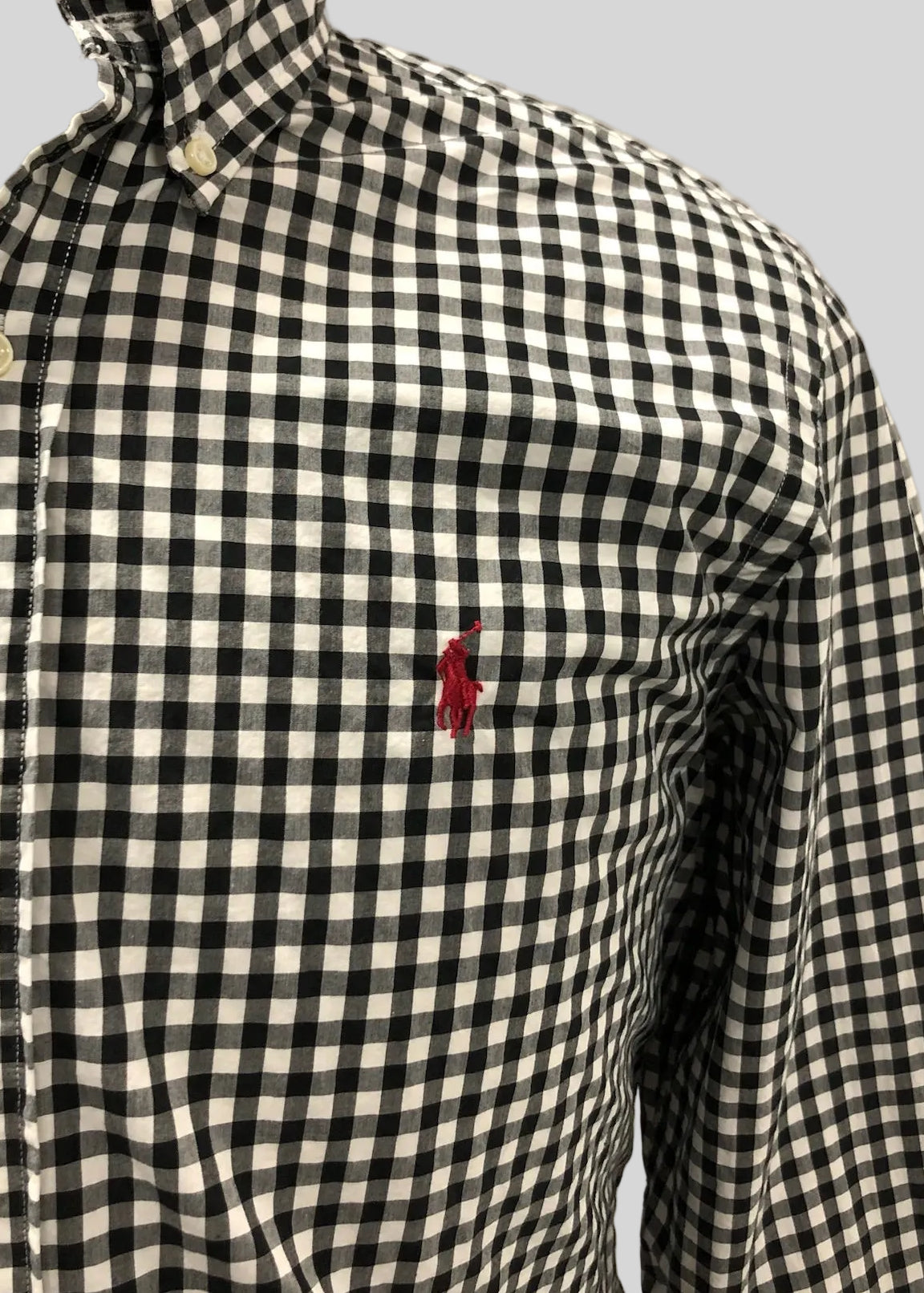 Camisa de botones Polo Ralph Lauren 🏇🏼 de cuadros gingham negro y blanco Talla M Entalle Regular