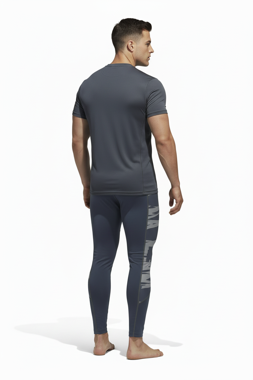Malla de entrenamiento licra Adidas 🏃🏻 Dry-Fit  para hombre en Color negro y cintura gris Talla M