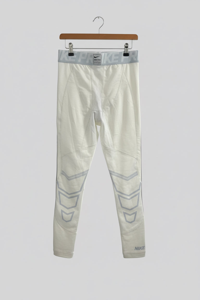 Malla de entrenamiento licra Nike ✔️ Pro Dri-FIT para hombre en Color blanco cintura gris Talla M