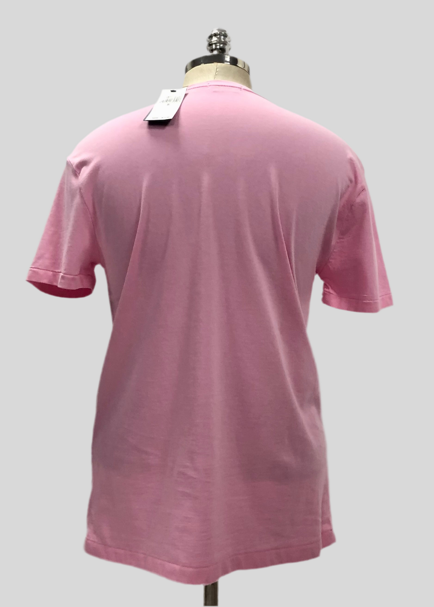 Camiseta cuello redondo Polo Ralph Lauren 🏇🏼 color rosado con diseño de logo en azul navy Talla S Entalle Clásico