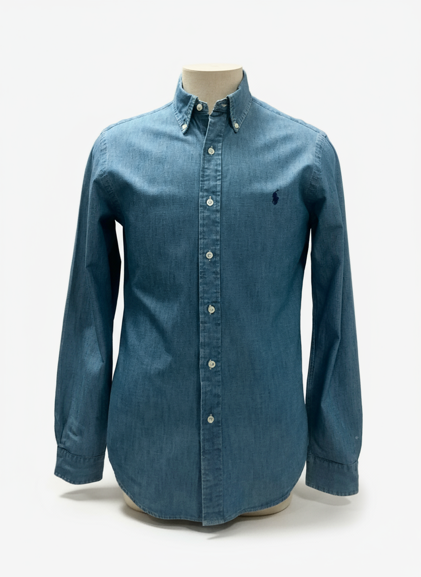 Camisa de botones Polo Ralph Lauren 🏇🏼 De jeans en color celeste Talla M Entalle Slim Fit