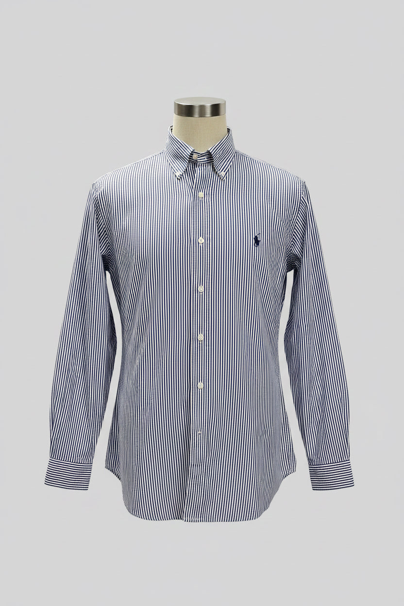 Camisa de botones Polo Ralph Lauren 🏇🏼 de rayas en color azul navy y blanco Talla M Entalle Clásico