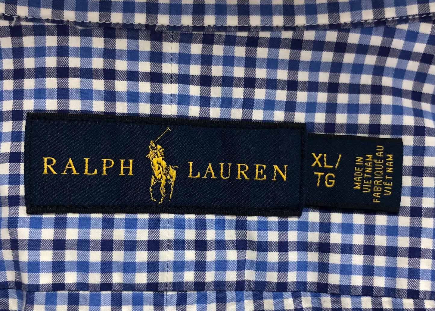 Camisa Polo Ralph Lauren 🏇🏼 de cuadros en color azul, negro y blanco Talla XL Entalle Regular