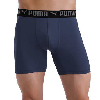 Paquete de 5 Boxers Briefs Puma 🐆 Tela Performance color Negro, azul y gris Talla L