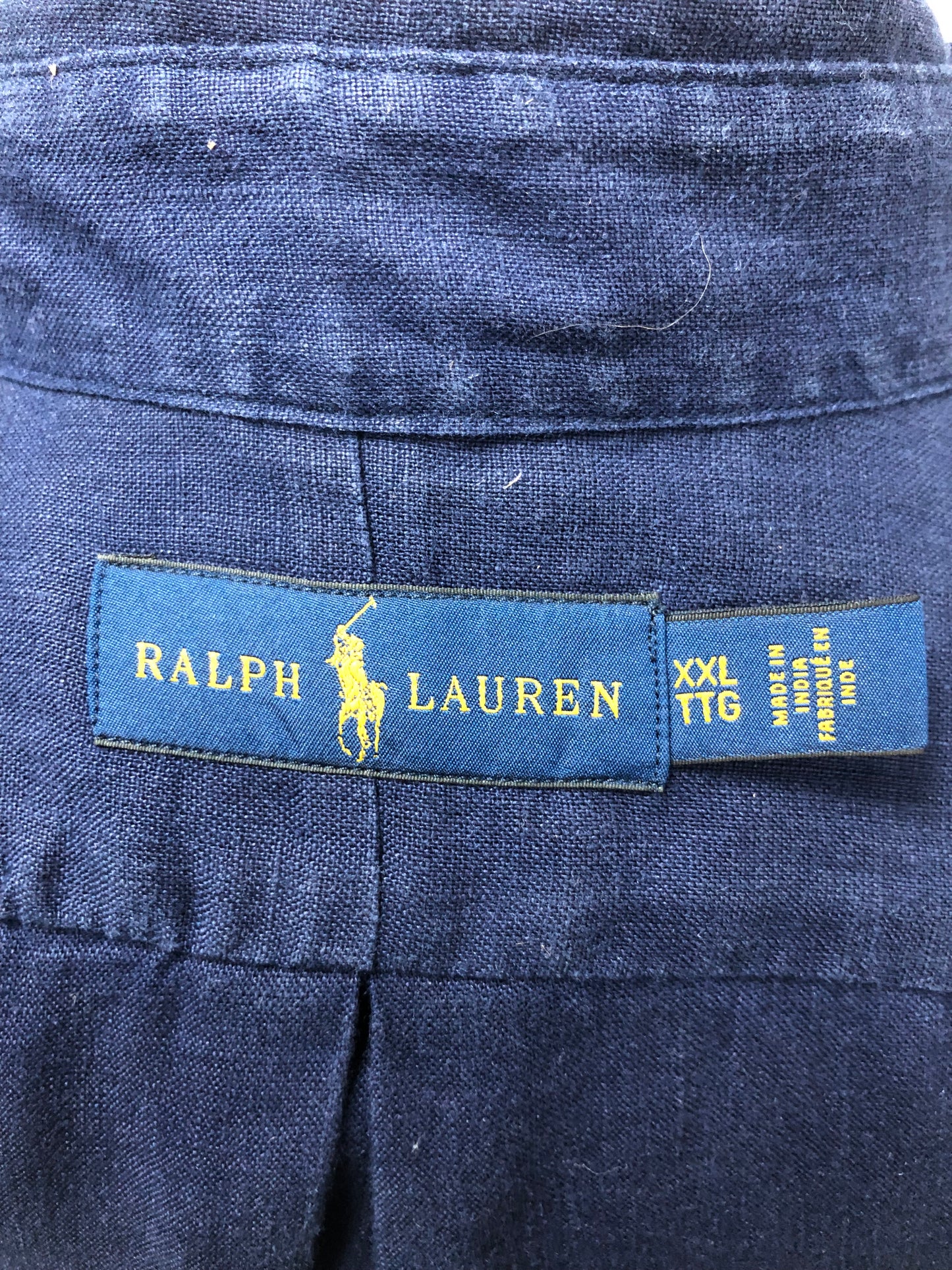 Camisa Polo Ralph Lauren 🏇🏼 de Lino en color azul navy Talla XXL Entalle Regular