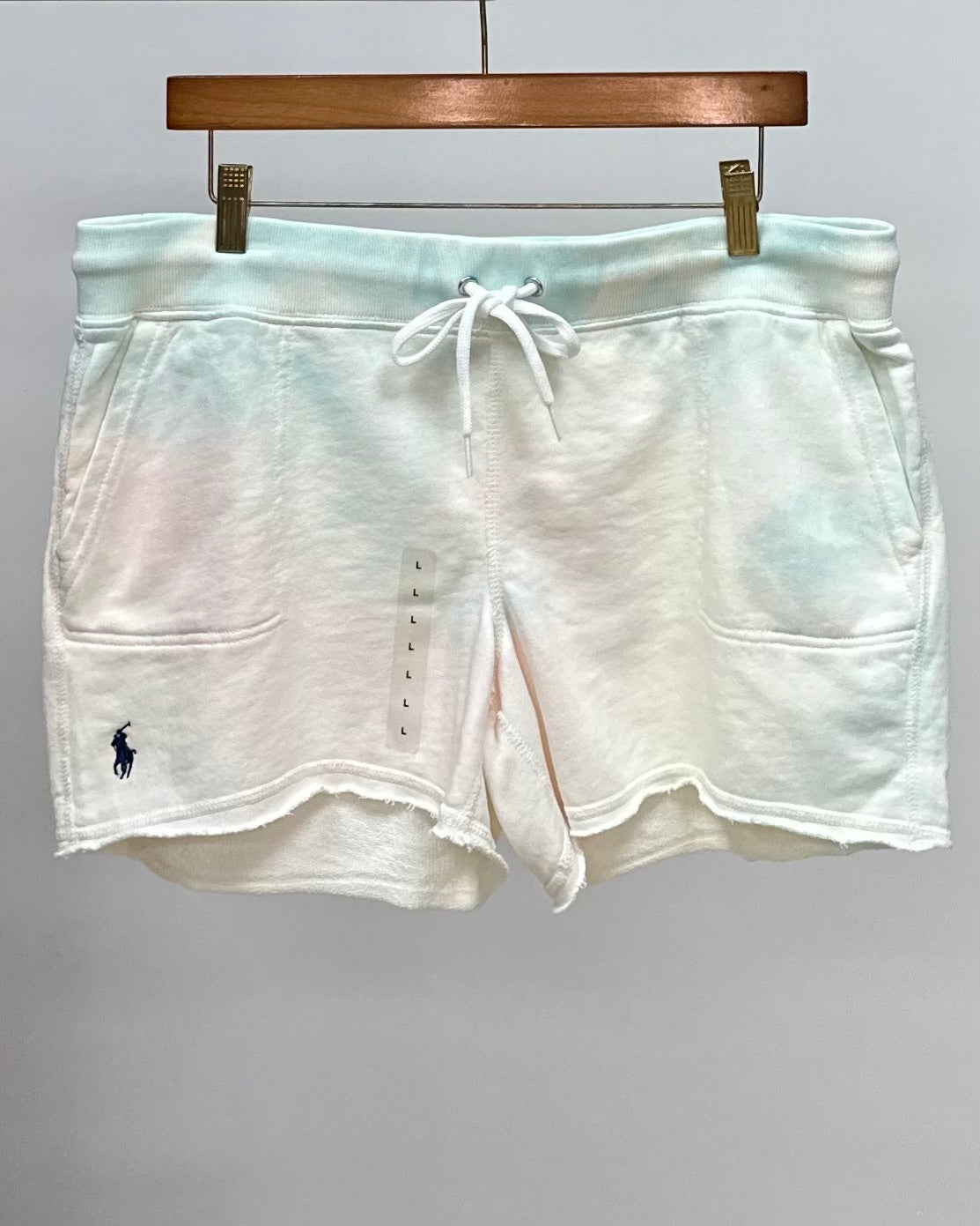 Short lounge de mujer Polo Ralph Lauren 🏇🏼 diseñó tie-dye en color celeste rosado y blanco Talla L