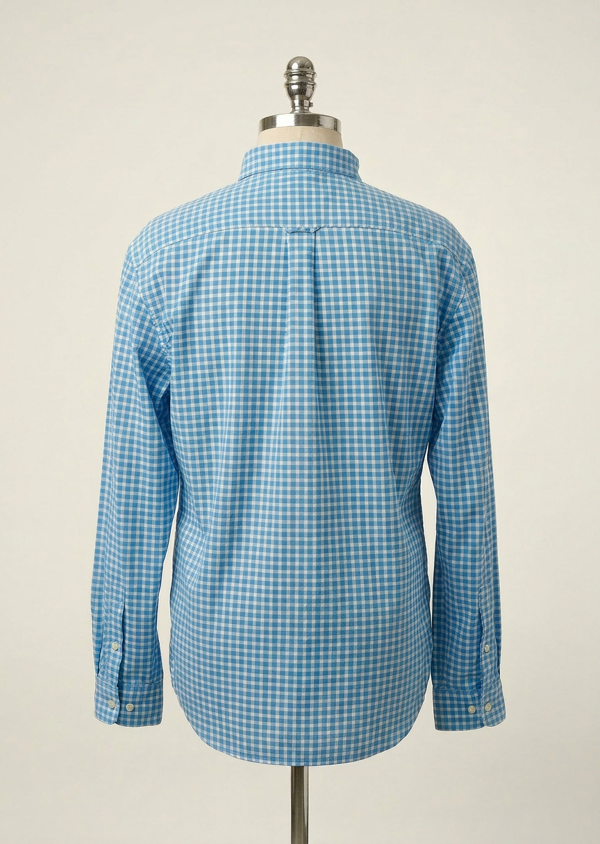 Camisa Vineyard Vines 🐳 Performance de cuadros gingham en color celeste y blanco Talla XL Entalle Clásico