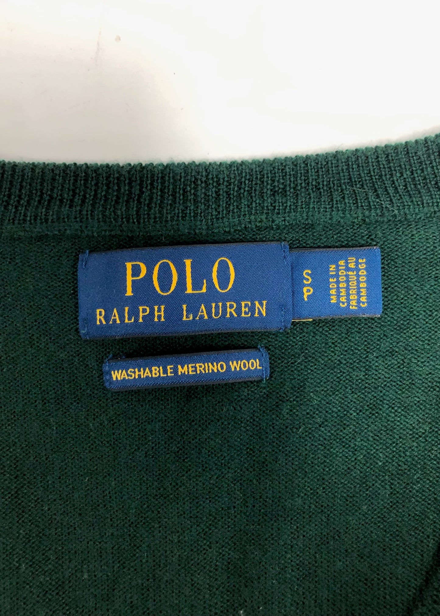 Sueter Jersey con cuello V Polo Ralph Lauren 🏇🏼 color verde Talla S