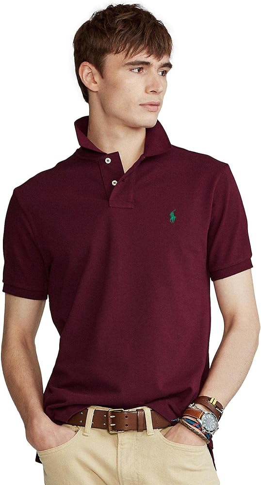 Camiseta Polo Ralph Lauren 🏇🏼 color rojo oscuro Talla M y XL Entalle Clásico