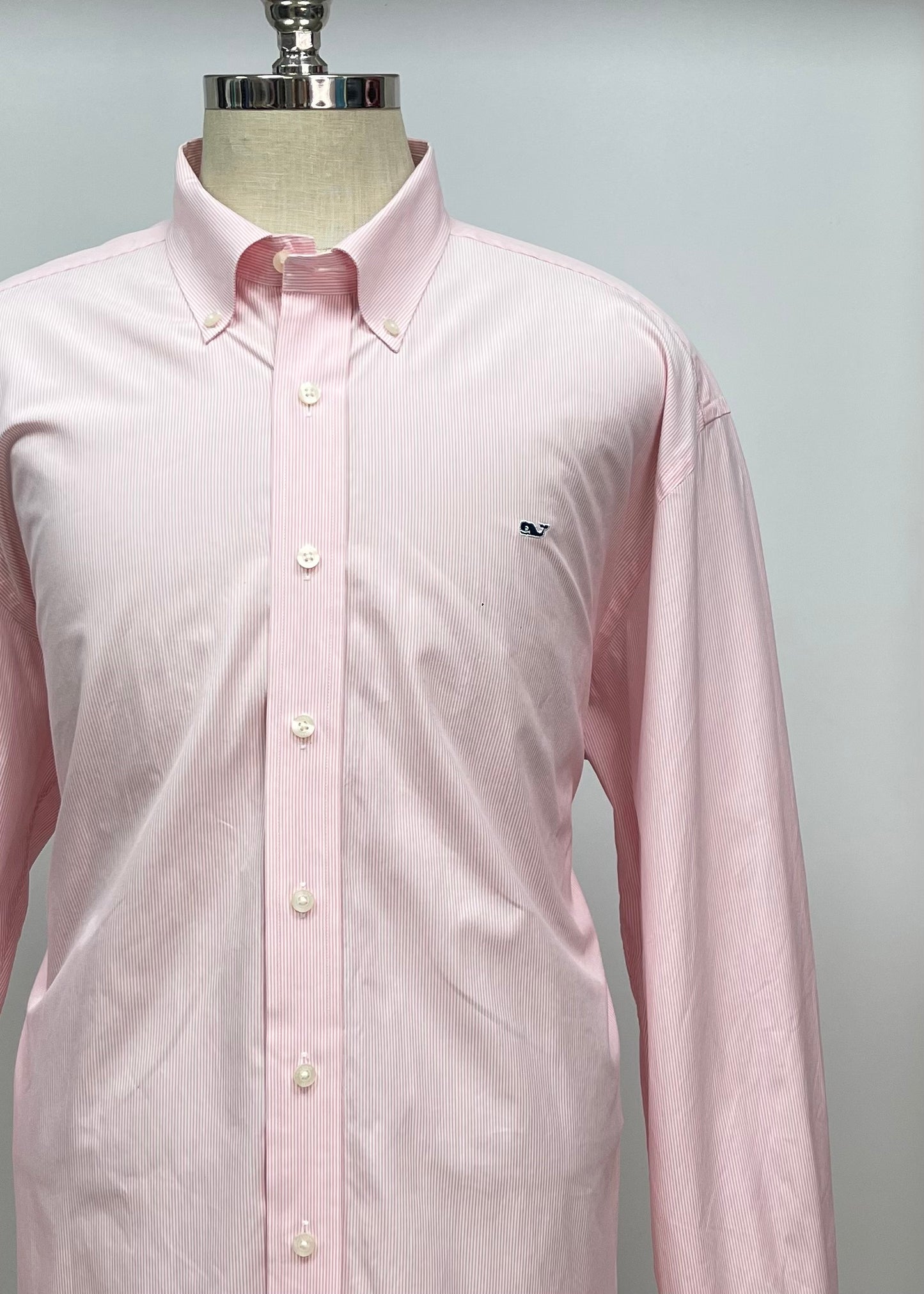 Camisa de cuadros Vineyard Vines 🐳 de rayas color rosado claro y blanco Talla XXL Entalle Regular