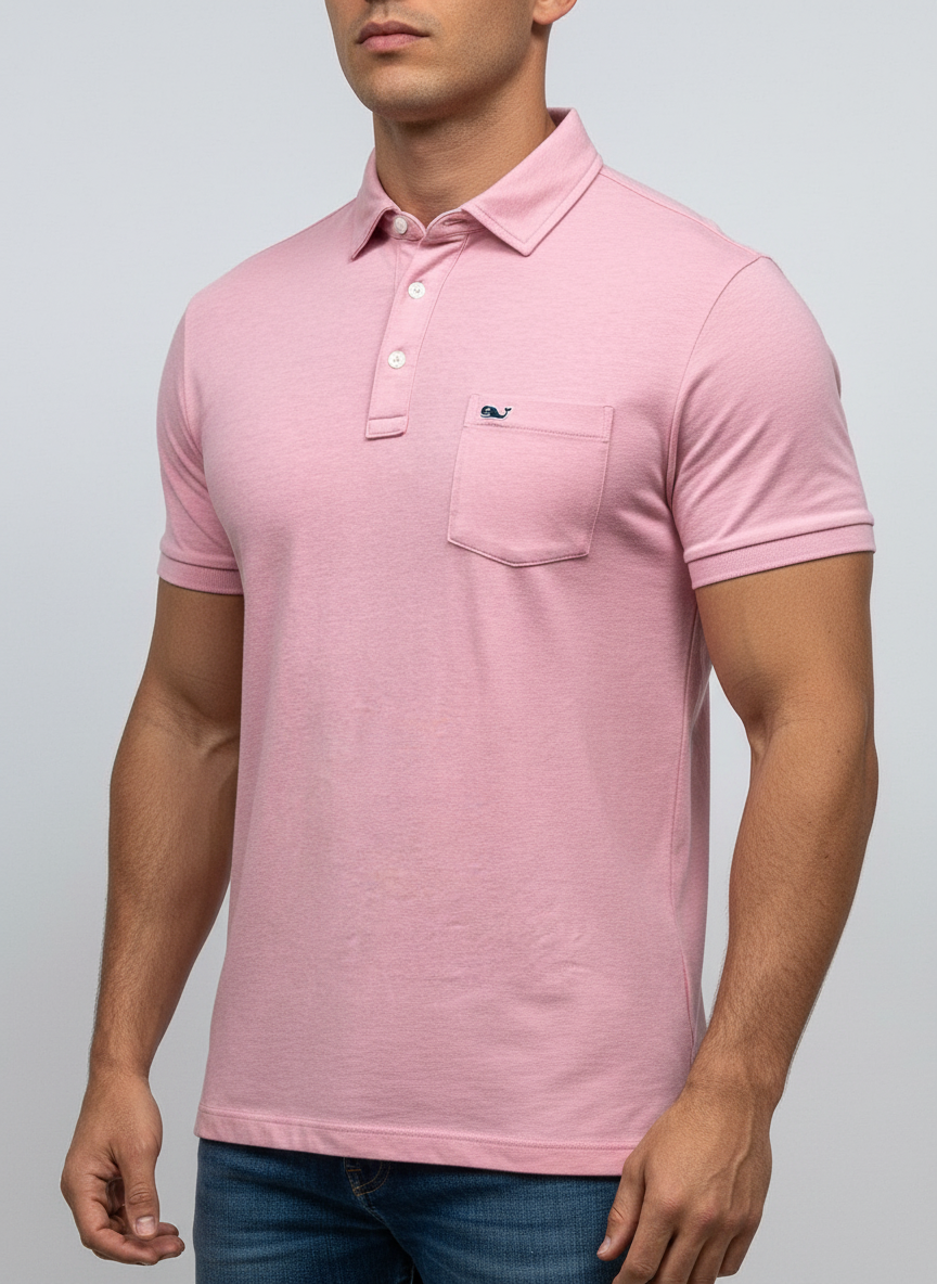 Camiseta Polo Vineyard Vines 🐳 color rosado claro Talla L Entalle Regular