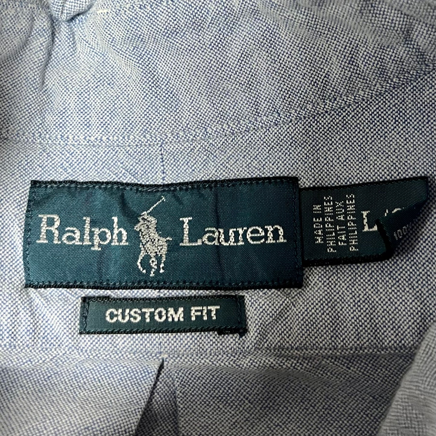 Camisa de botones Polo Ralph Lauren 🏇🏼 Oxford en color celeste Talla L Entalle Custom Fit