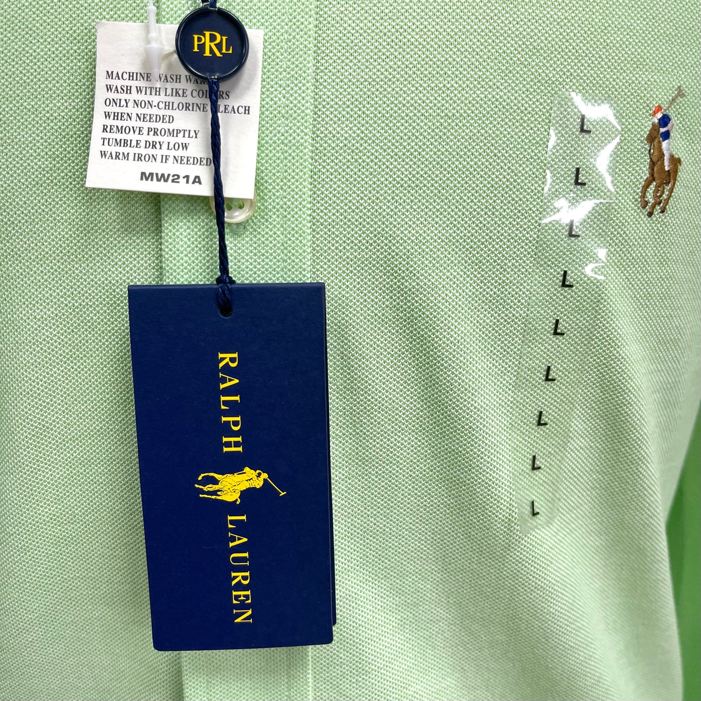 Camisa Polo Ralph Lauren 🏇🏼 Tela camiseta (Featherweight Mesh) en color verde Talla L Entalle Slim Fit