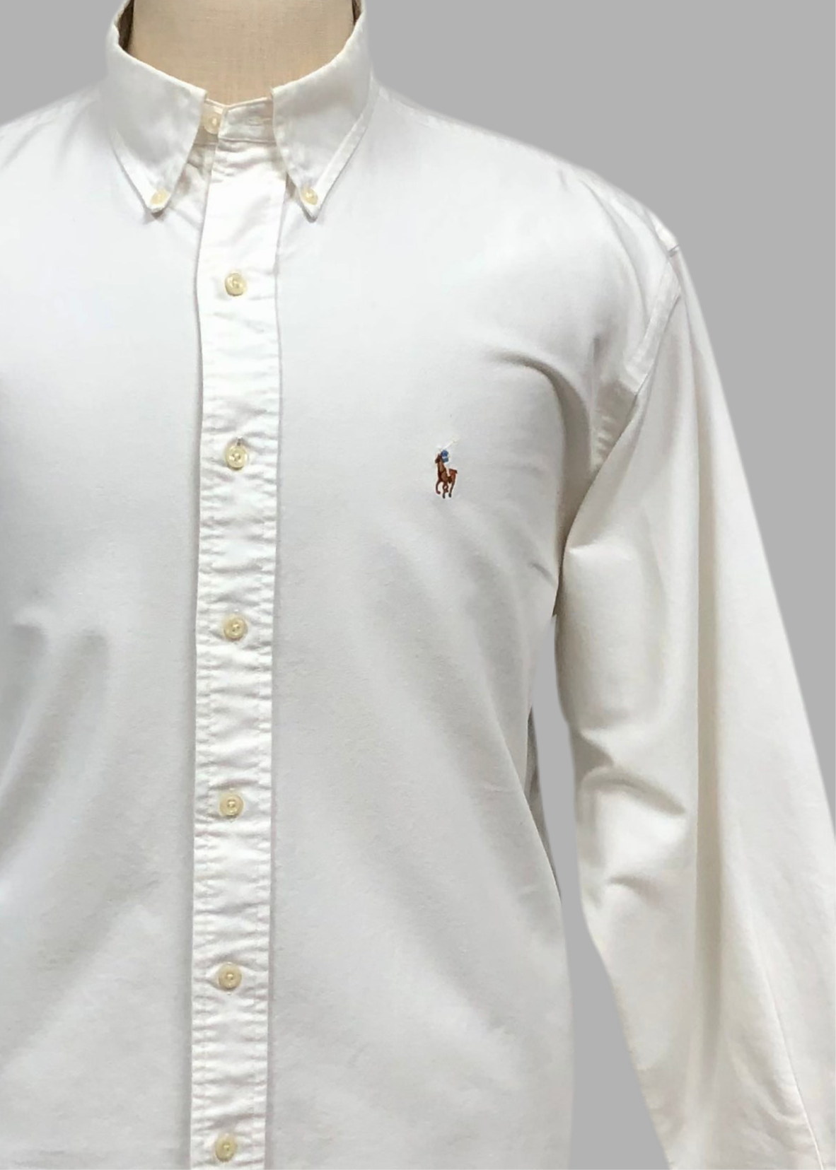 Camisa de botones Polo Ralph Lauren 🏇🏼 Oxford en color blanco Talla XL Entalle Custom Fit