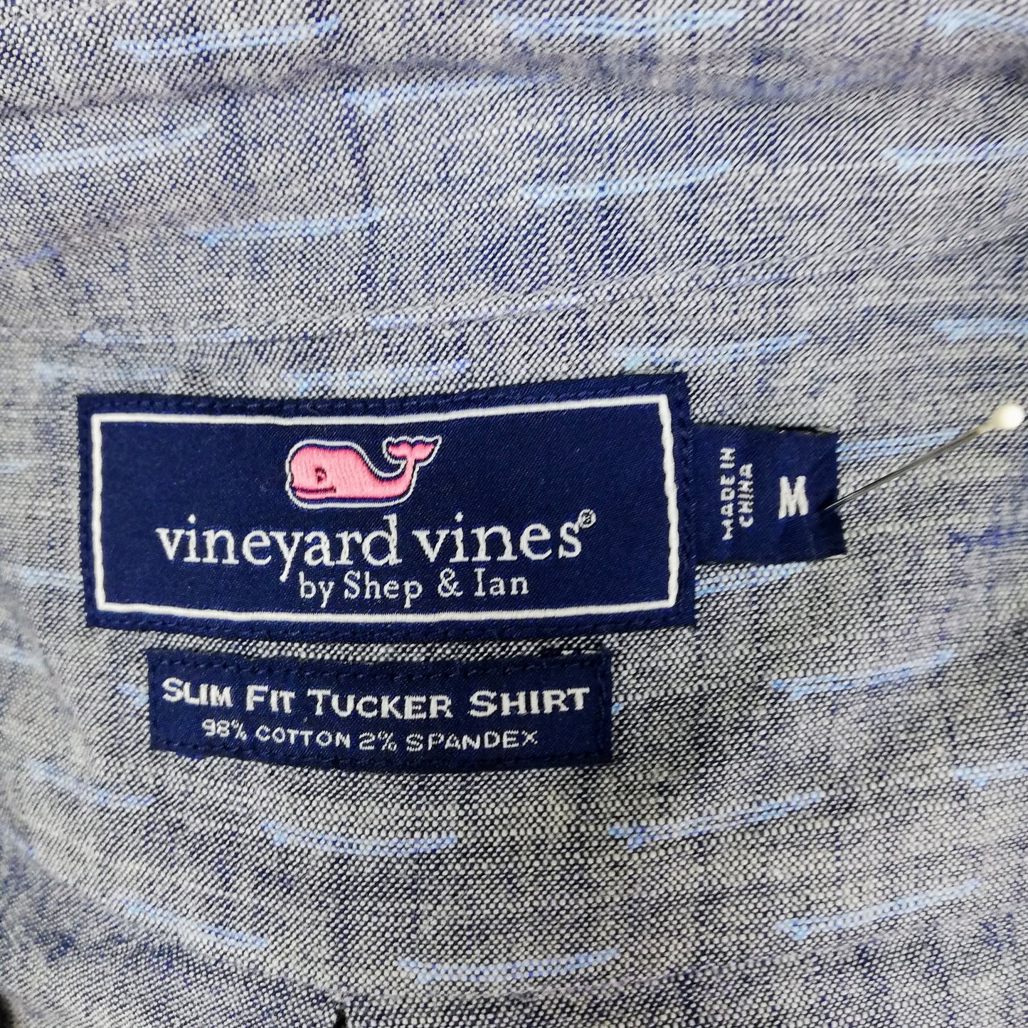 Camisa de cuadros Vineyard Vines 🐳 de jeans color gris oscuro Talla M Entalle Slim Fit