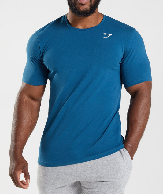 Camiseta de entrenamiento cuello redondo Gymshark 🏋🏽 color azul oscuro manga corta Talla S