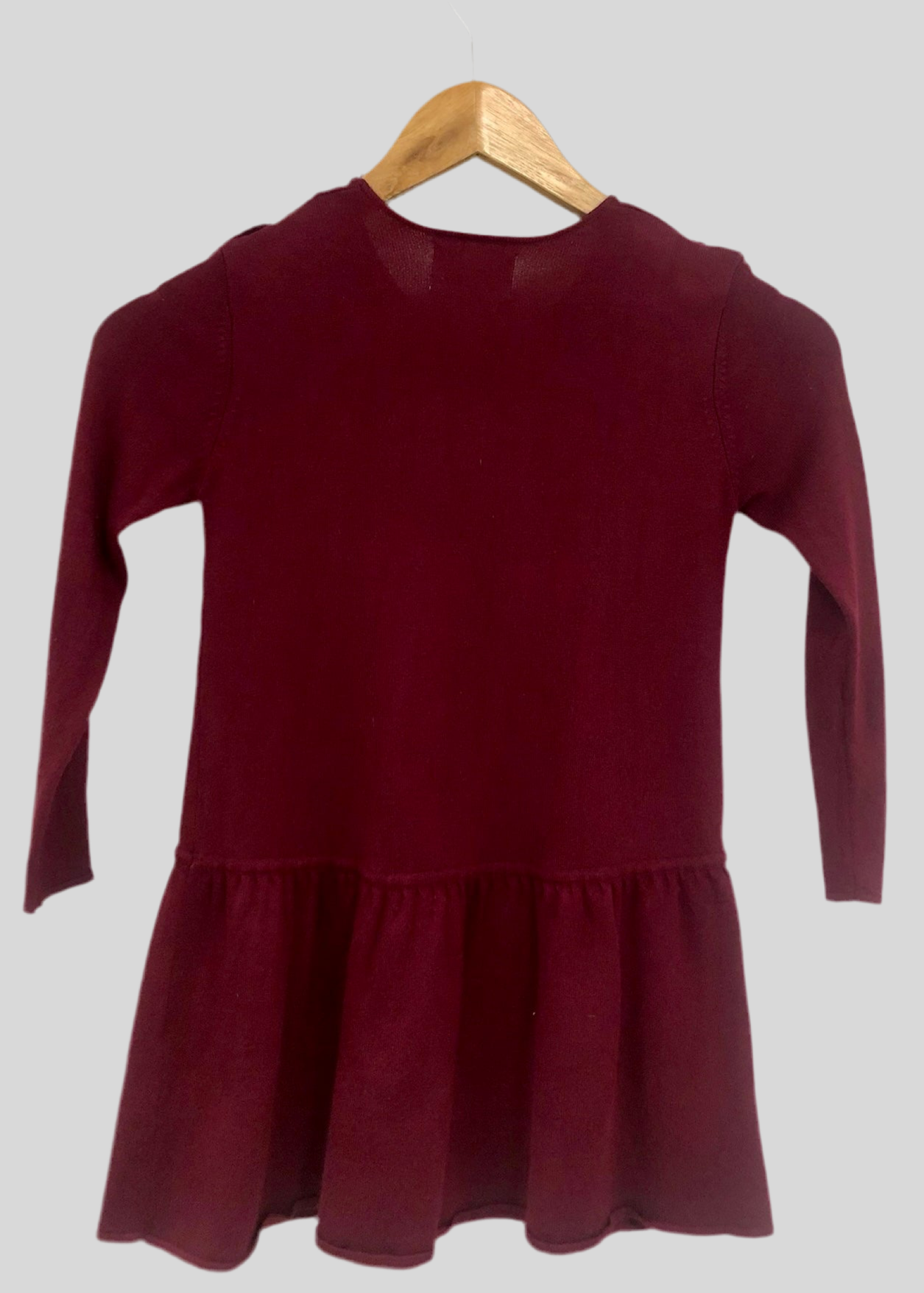 Vestido de niña Zara 🇪🇸 color rojo oscuro Talla XS (6) Entalle Regular