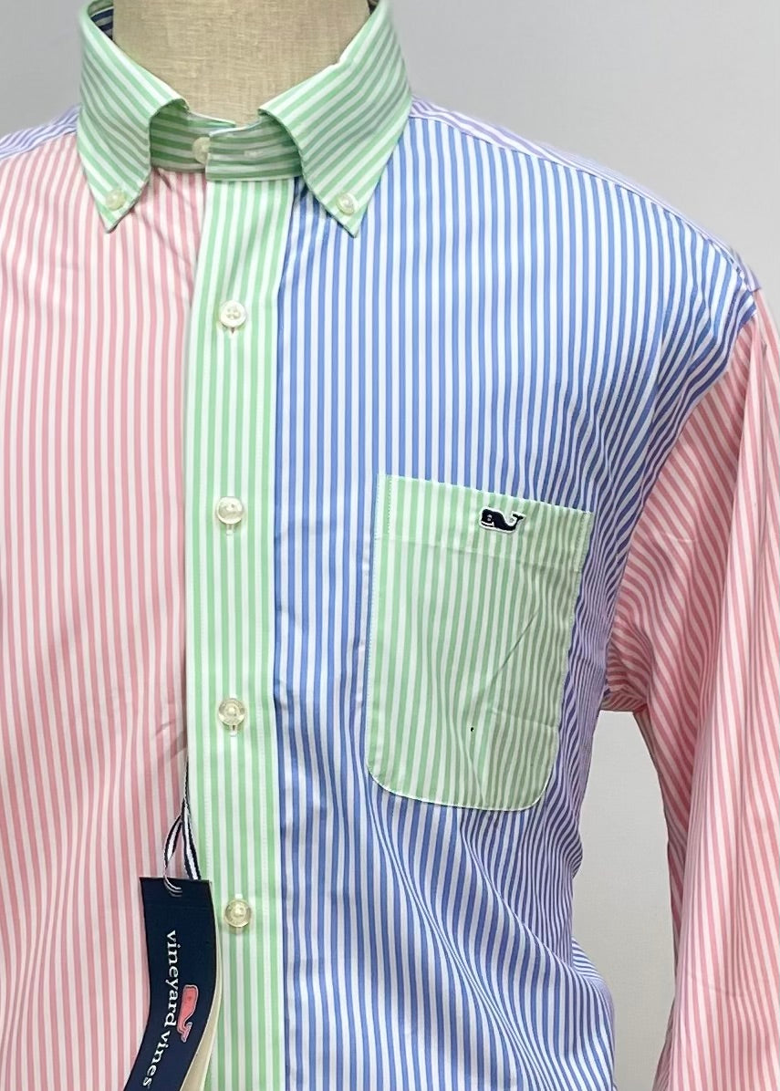 Camisa de botones Vineyard Vines 🐳 Oxford con franjas multicolor Talla L Entalle Regular