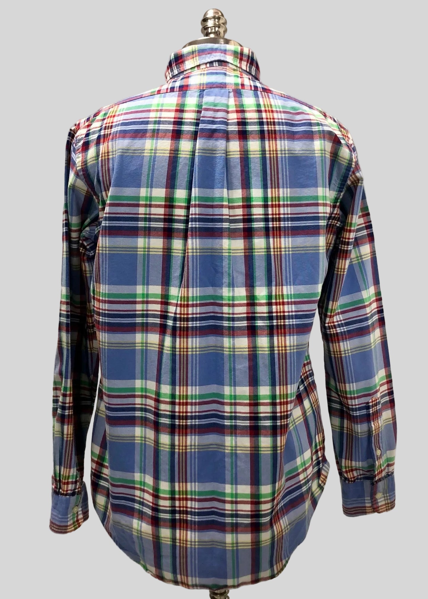 Camisa Polo Ralph Lauren 🏇🏼 Oxford de cuadros tartán celeste, amarillo, verde, rojo y blanco Talla M Entalle Clásico