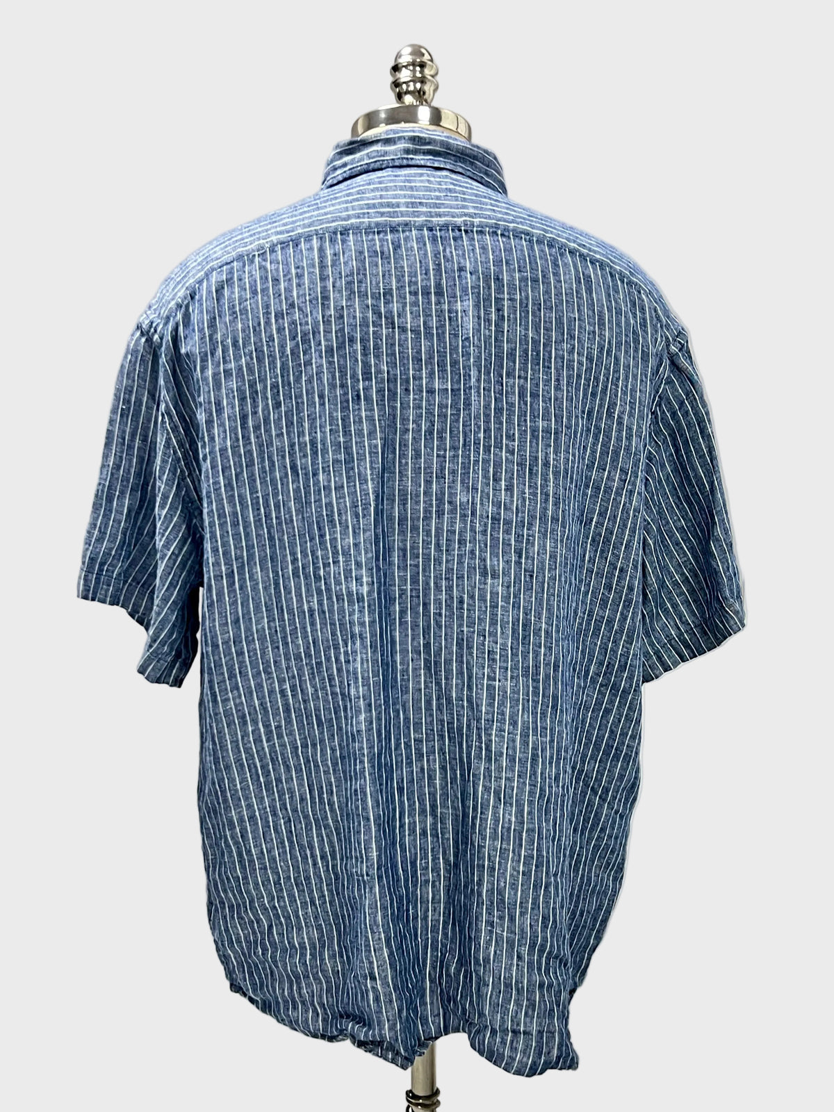 Camisa de lino Quince 🌿 De lino con rayas en color azul y blanco Talla XXL Entalle Regular