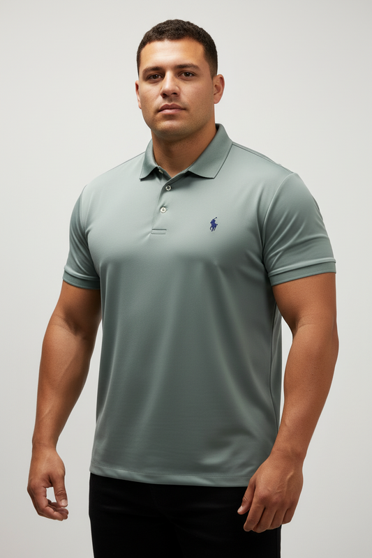 Camiseta Polo Ralph Lauren 🏇🏼 Tela performance color gris Talla XXL Entalle Regular