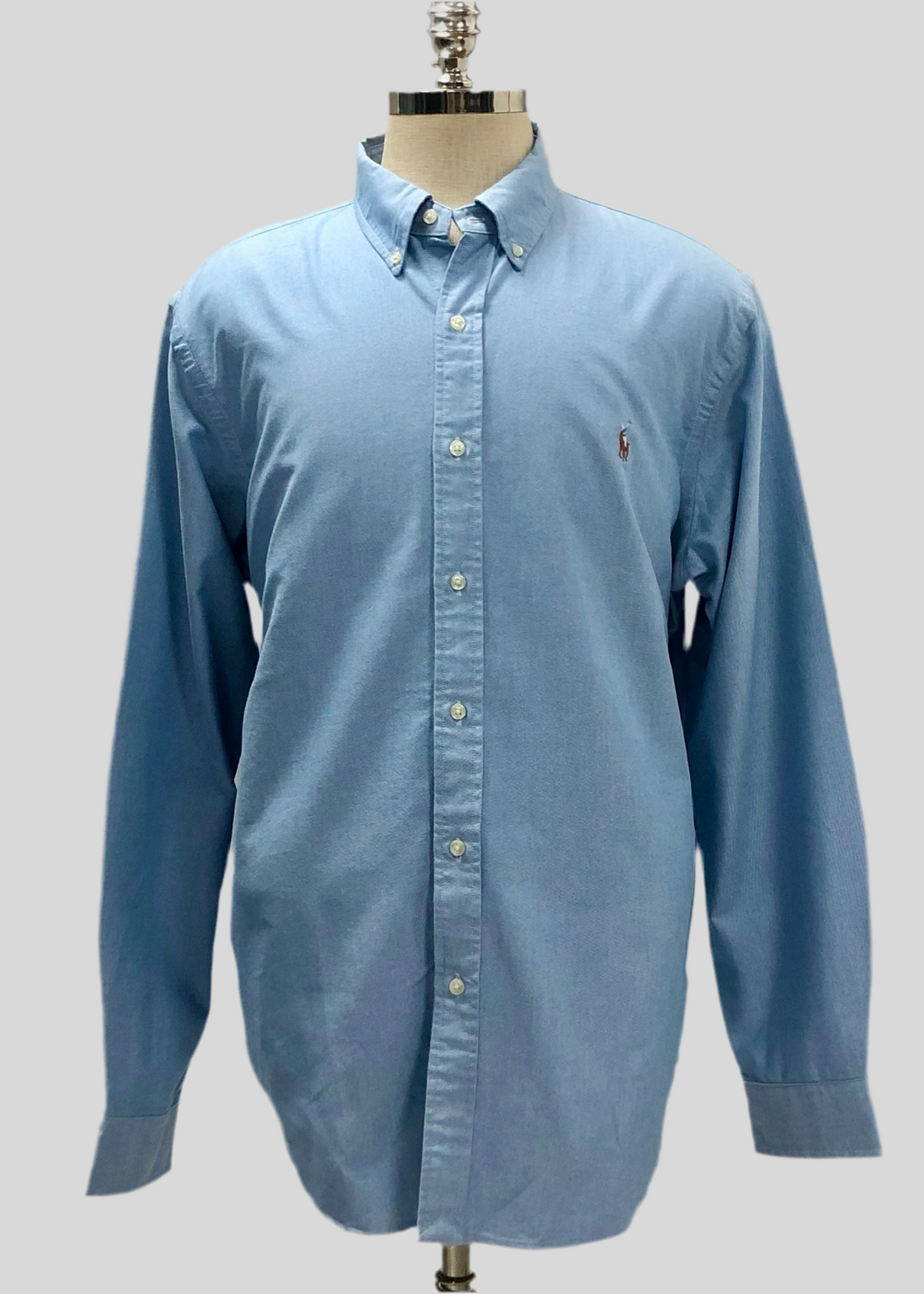 Camisa de botones Polo Ralph Lauren 🏇🏼 Oxford en color celeste Talla XL Entalle Clásica