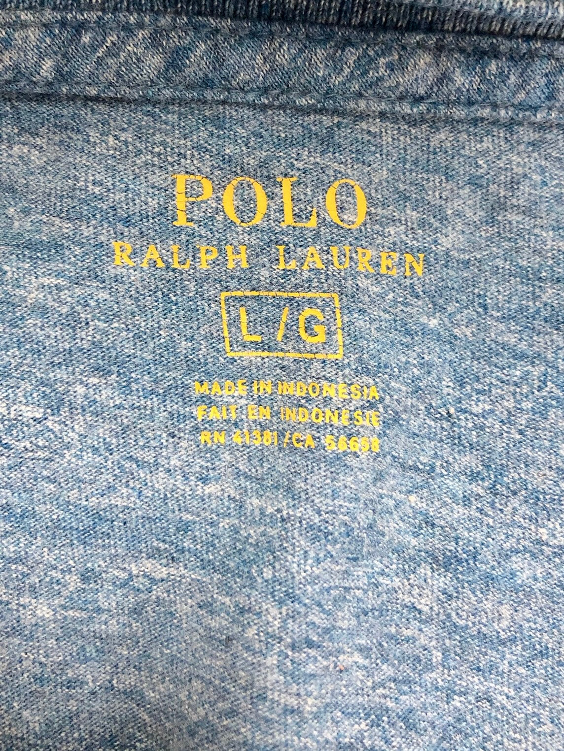Camiseta cuello redondo Polo Ralph Lauren 🏇🏼 color celeste grisáceo Talla Large