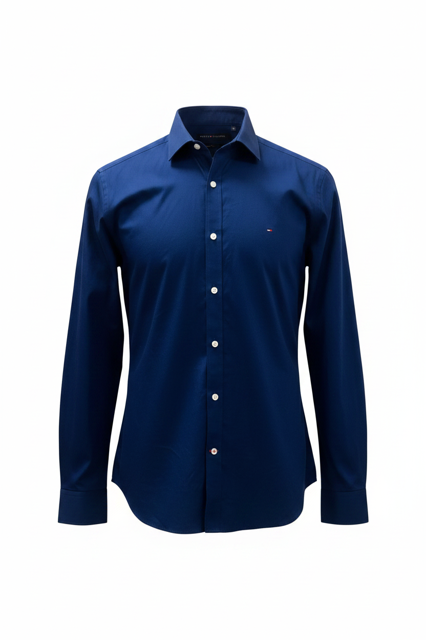 Camisa de botones Tommy Hilfiger 🇺🇸 en color azul navy Talla XL Entalle Slim Fit