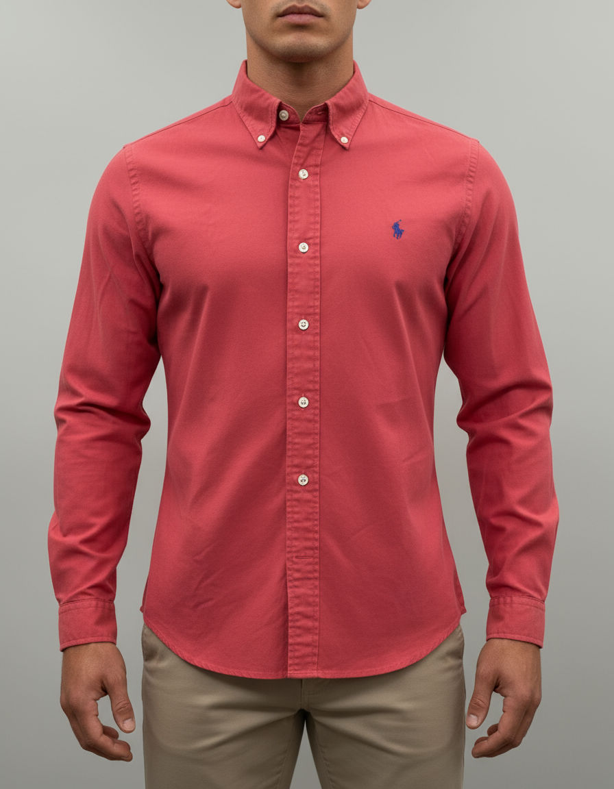 Camisa de botones Polo Ralph Lauren 🏇🏼 color rosado magenta Talla L Entalle Regular