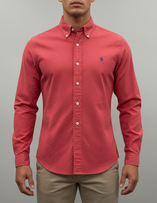 Camisa de botones Polo Ralph Lauren 🏇🏼 color rosado magenta Talla L Entalle Regular