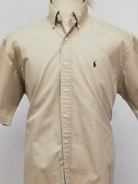 Camisa de botones Polo Ralph Lauren 🏇🏼 Color Kaki Talla L Entalle Regular(ver descripción)