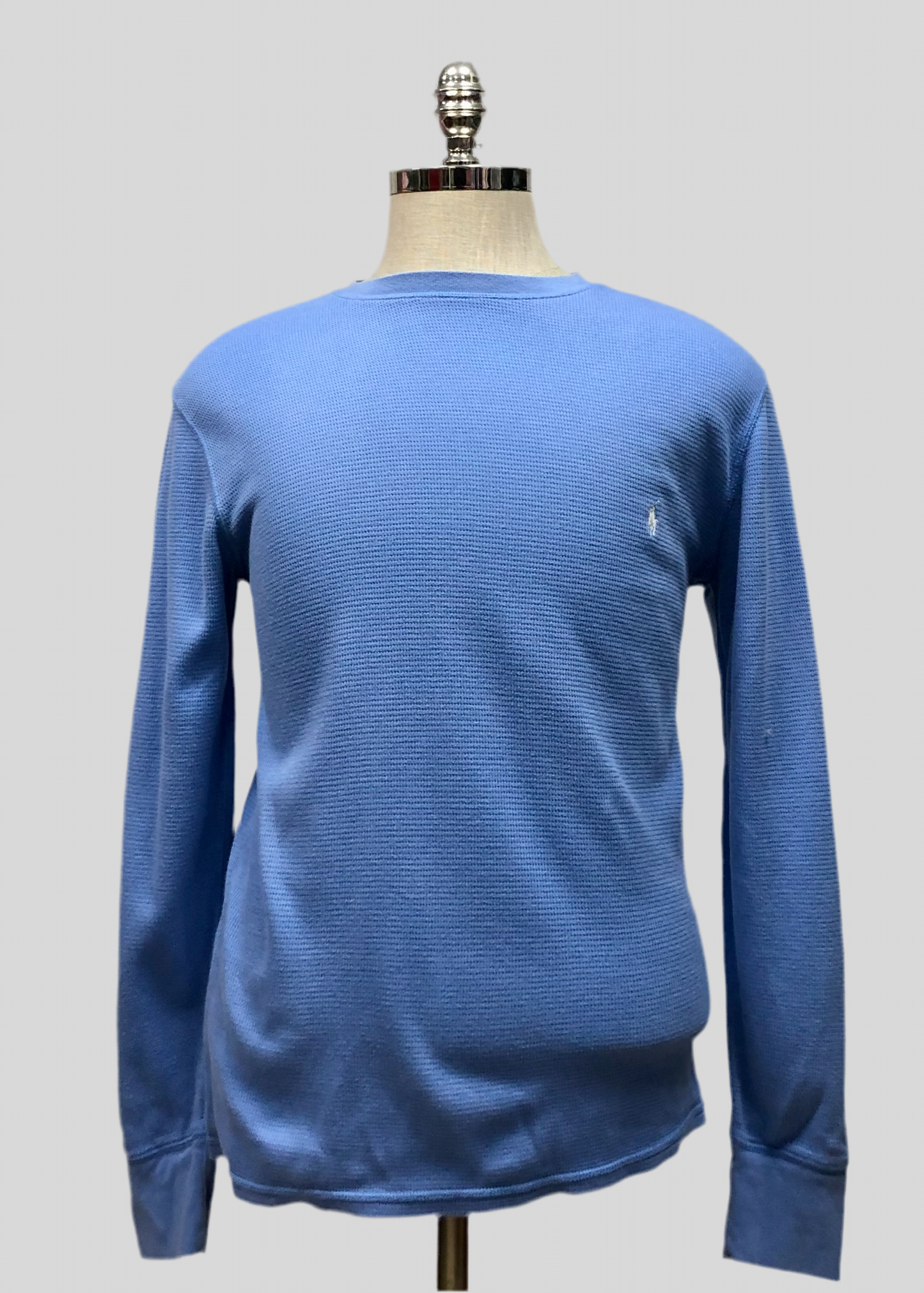 Camiseta cuello redondo Polo Ralph Lauren 🏇🏼 Waffle color celeste manga larga Talla M