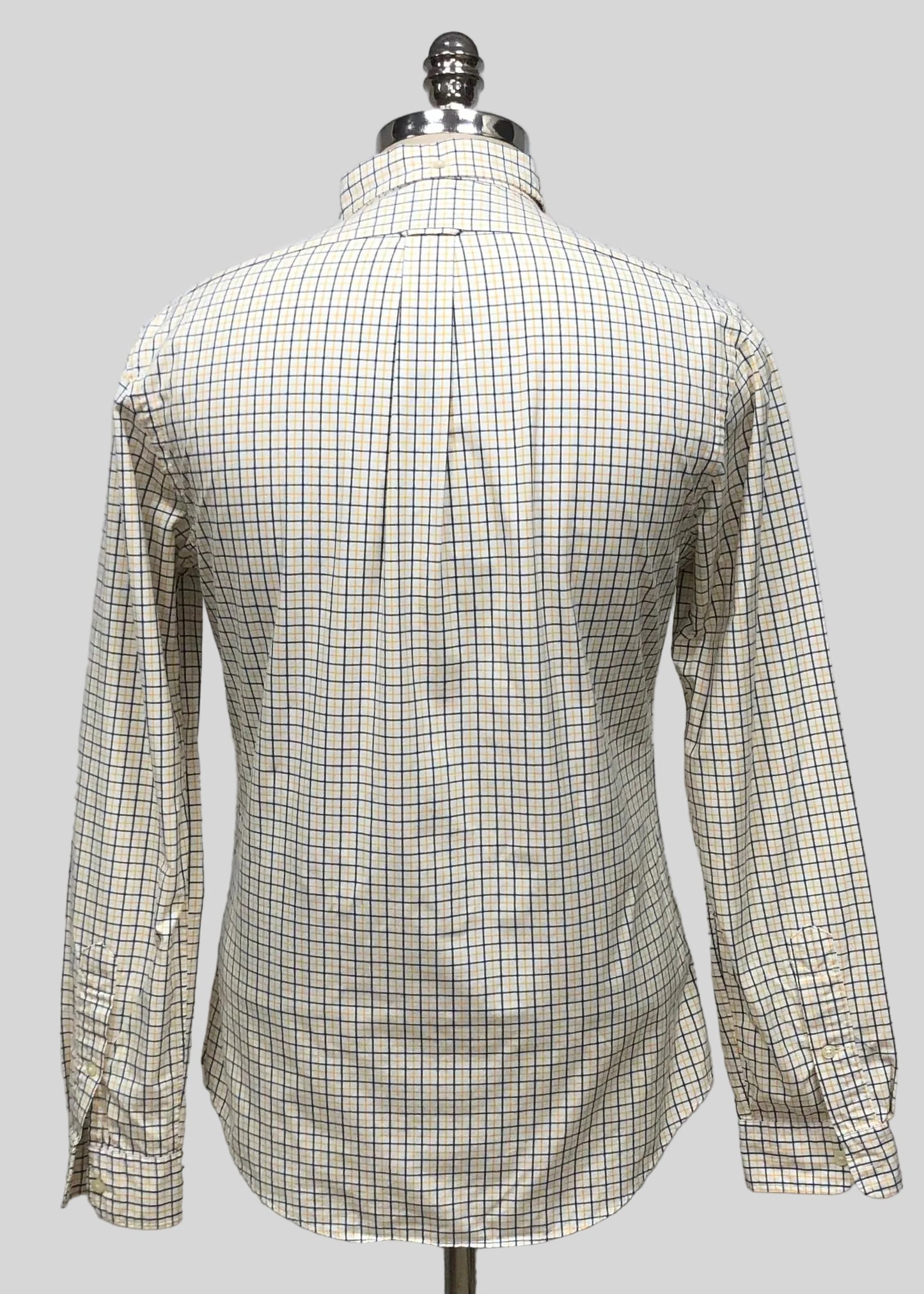 Camisa Polo Ralph Lauren 🏇🏼 color blanco de cuadros en amarillo y azul Talla L Entalle Custom Fit