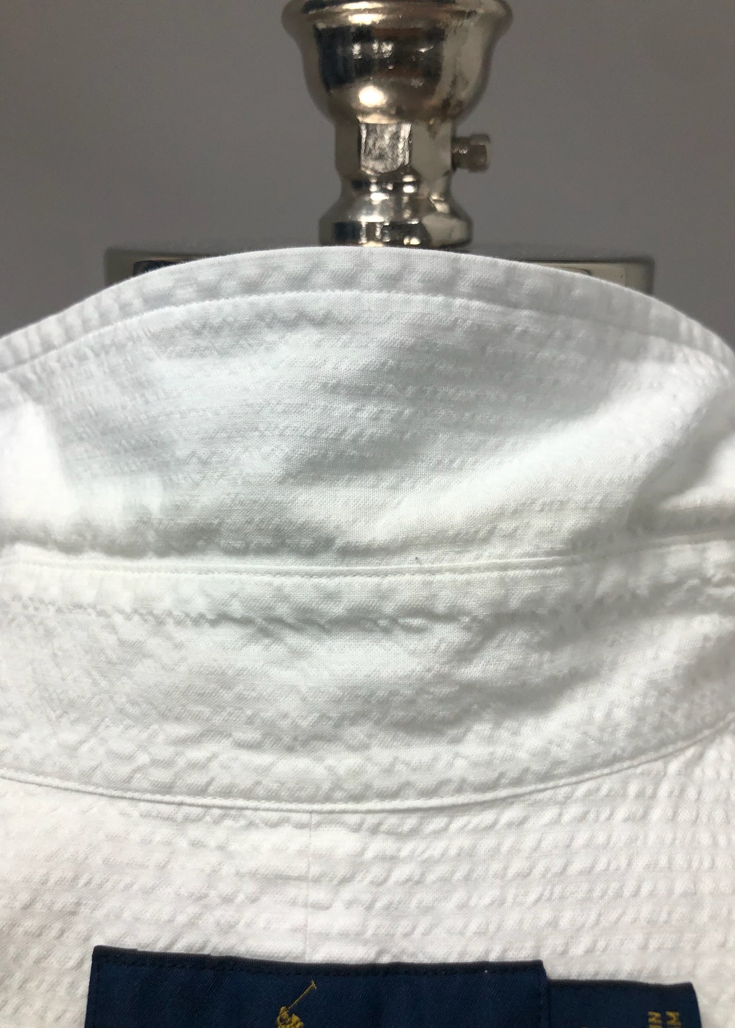 Camisa Polo Ralph Lauren 🏇🏼 Color blanco Seersucker Talla M Entalle Regular