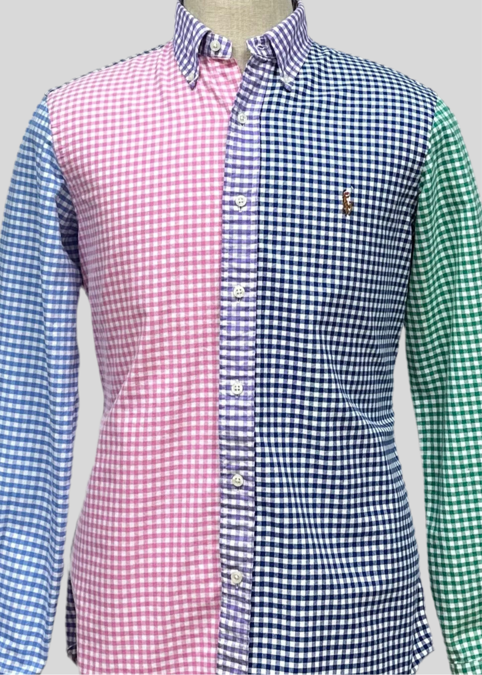 Camisa de botones Polo Ralph Lauren 🏇🏼 Oxford de cuadros gingham multicolor Talla M Entalle Regular